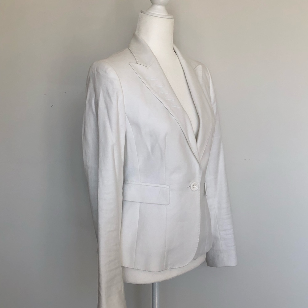 Nine West Lined Linen Blazer Sz 2 - Picture 5 of 6